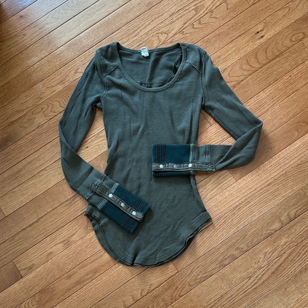 We The Free Forest Green Long Sleeve Top